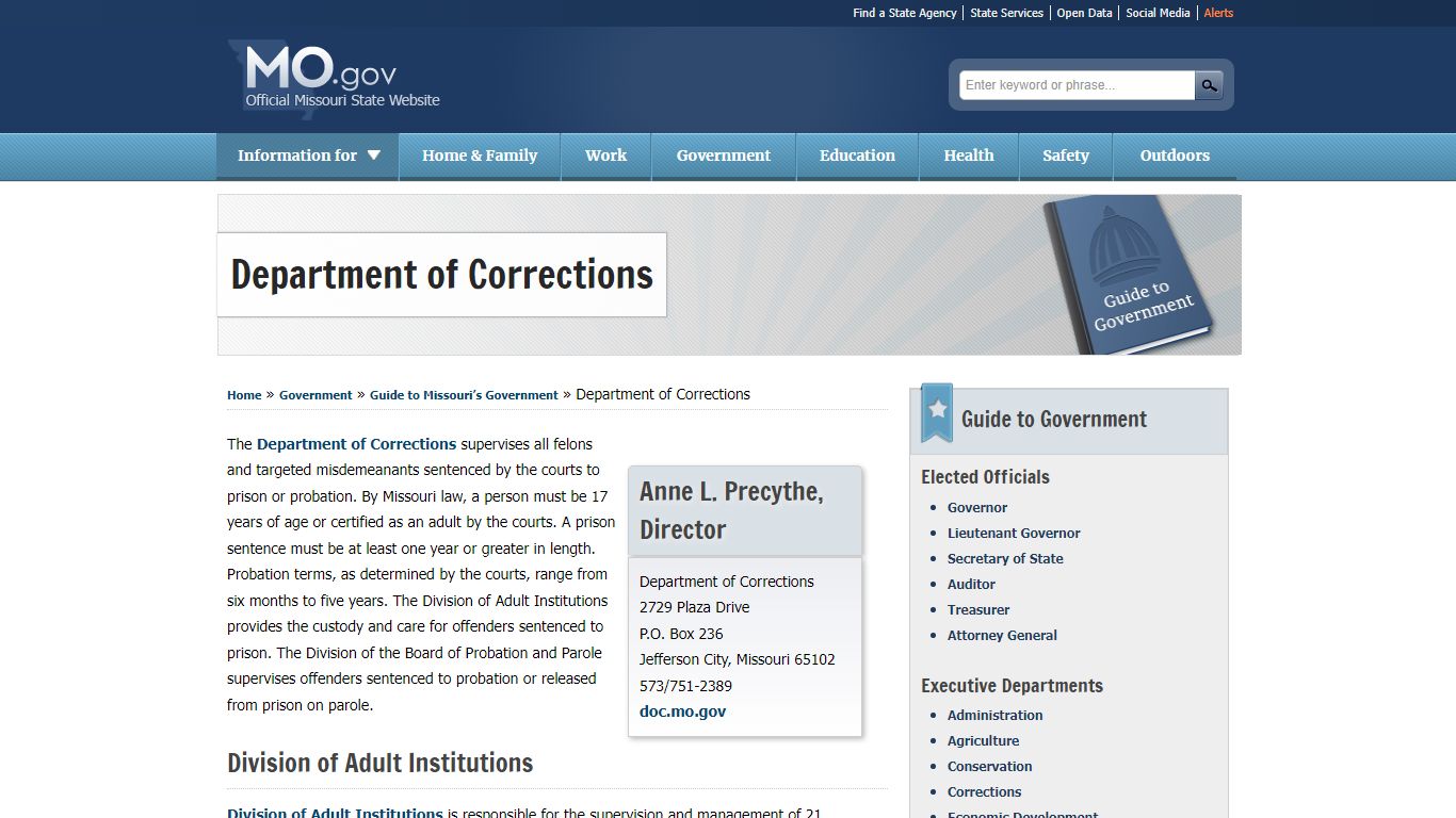 Department of Corrections - MO.gov